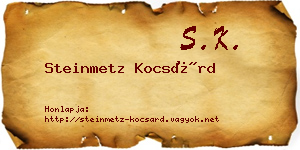 Steinmetz Kocsárd névjegykártya